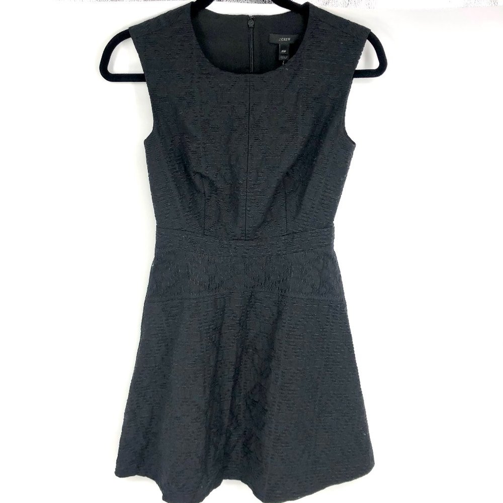 J Crew Textured Eyelet Jacquard LBD Dress 00P NEW